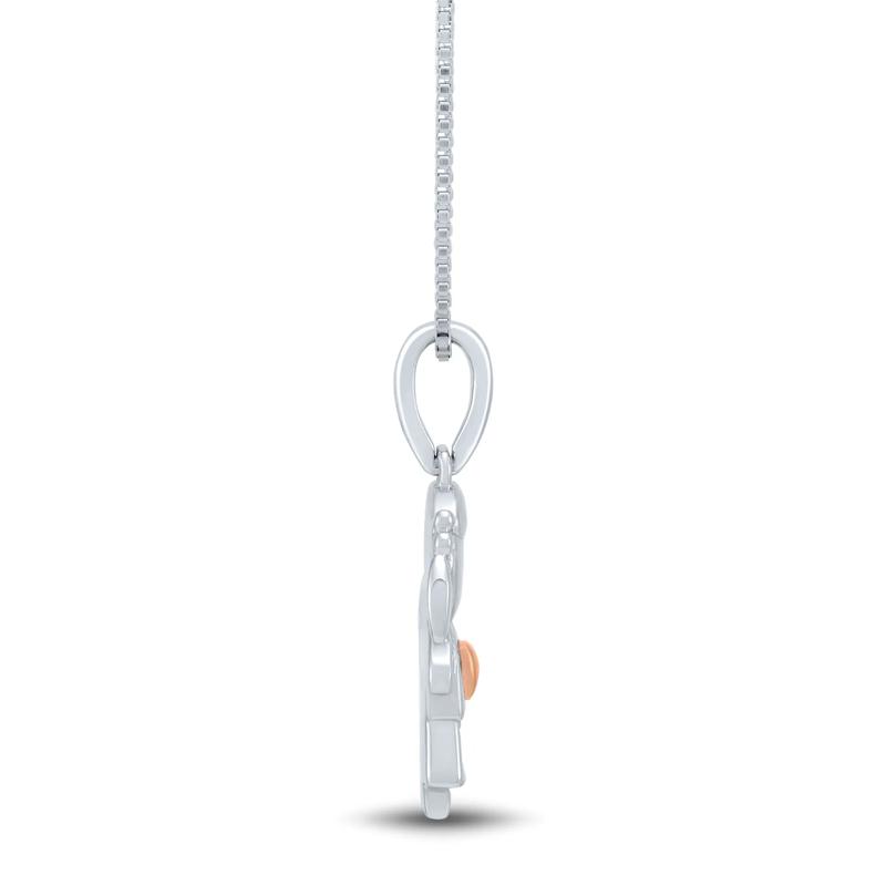 Diamond Accent Girl Pendant in Sterling Silver and 14K Rose Gold – Image 2 of 3