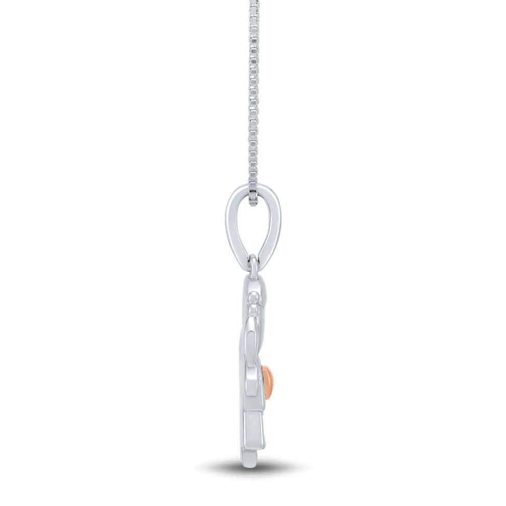 Diamond Accent Girl Pendant in Sterling Silver and 14K Rose Gold – Image 2 of 3