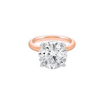 Lab Grown Diamond Round Solitaire Ring in 14K Rose & White Gold (6 ct.)