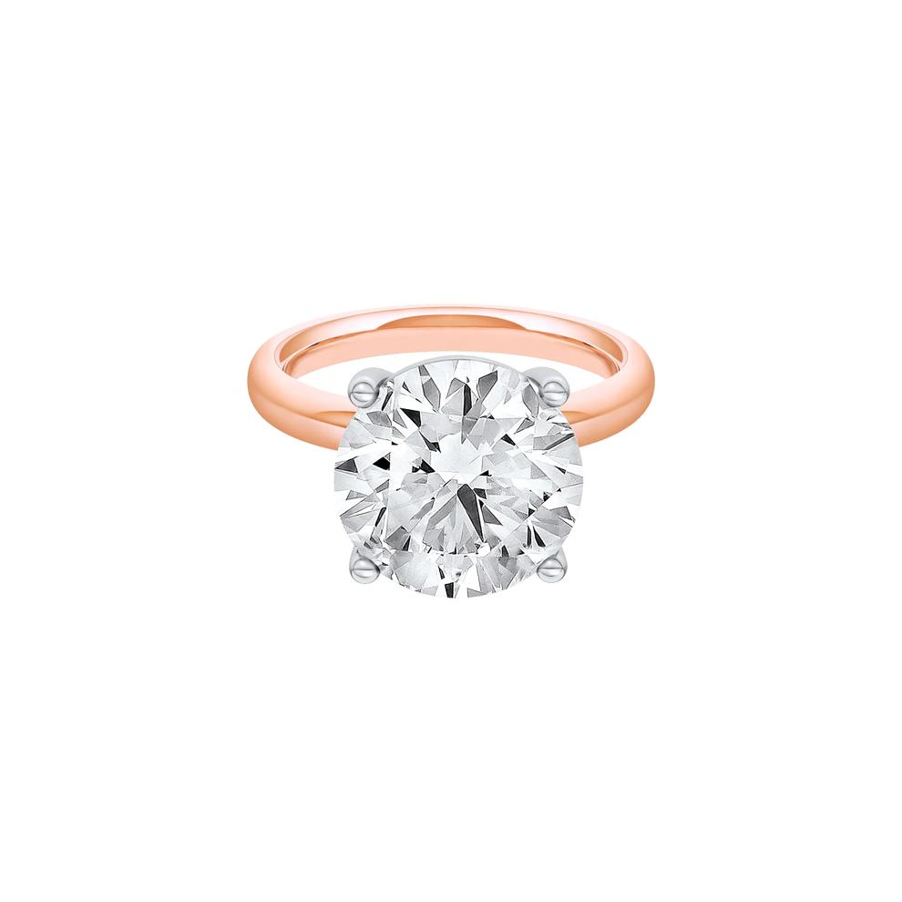 Lab Grown Diamond Round Solitaire Ring in 14K Rose &amp; White Gold (6 ct.) – Image 1 of 4