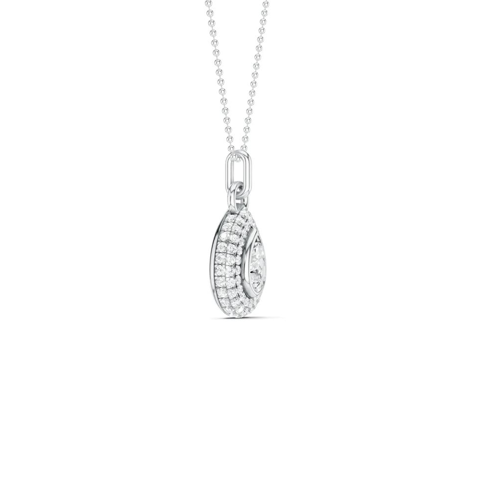 Lab Grown Diamond Pear-Shaped Pendant Necklace in 14K White Gold (1 ct. tw.) – Image 2 of 3
