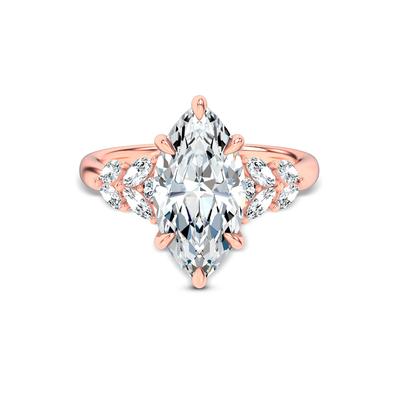 Lab Grown Diamond Marquise Center Engagement Ring in 14K Rose Gold (3 3/4 ct. tw.)