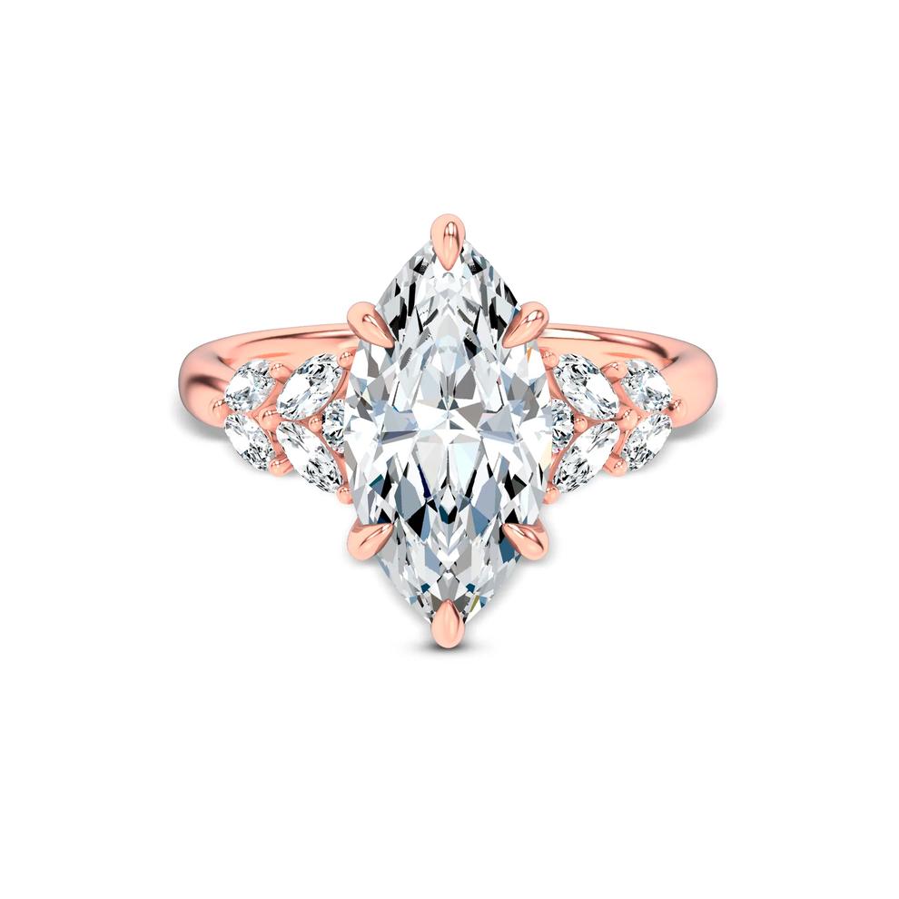 Lab Grown Diamond Marquise Center Engagement Ring in 14K Rose Gold (3 3/4 ct. tw.) – Image 1 of 4