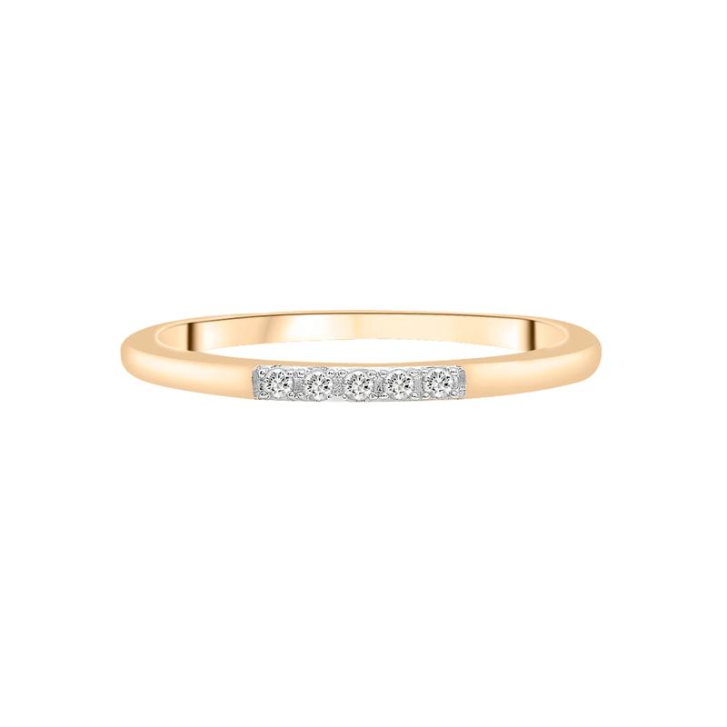 Diamond Accent Line Ring in 14K Yellow Gold – Image 1 of 7