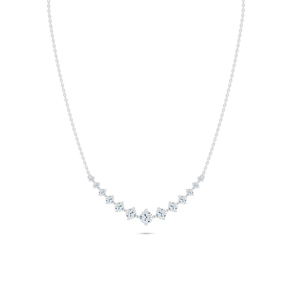 Lab Grown Diamond Prong-Set Front Necklace in 10K White Gold (1 ct. tw.) – Image 1 of 4