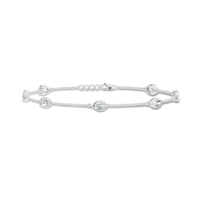Lab Grown Diamond Mixed Shape Chain Bracelet in 14K White Gold (1 1/2 ct. tw.)