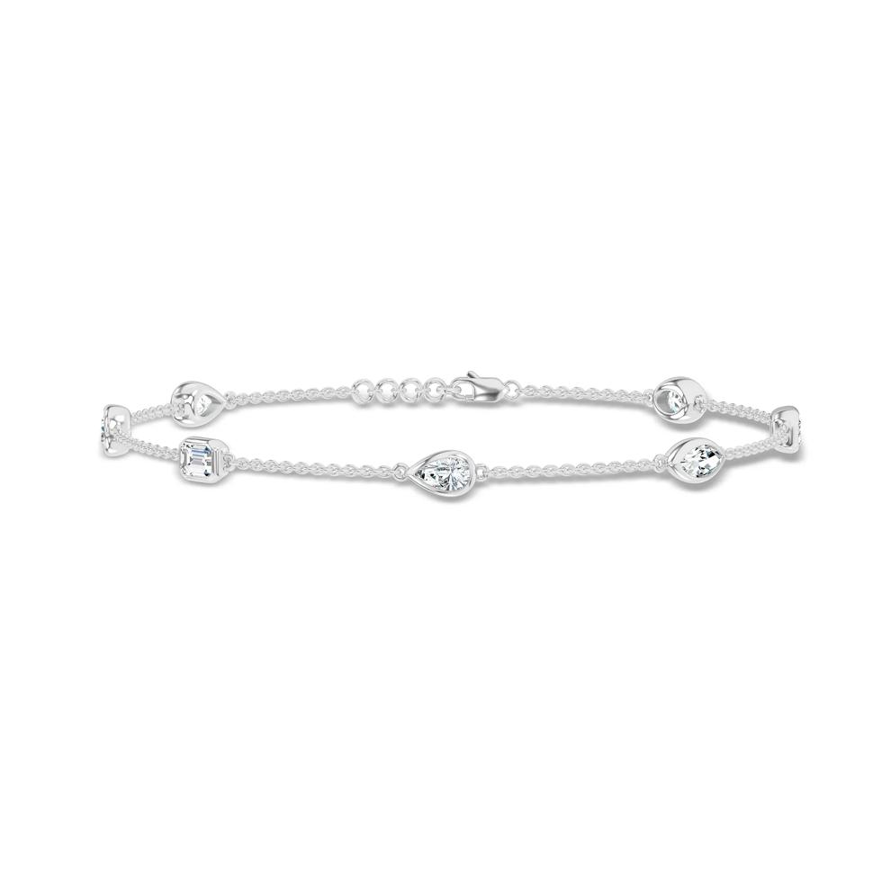 Lab Grown Diamond Mixed Shape Chain Bracelet in 14K White Gold (1 1/2 ct. tw.) – Image 1 of 2