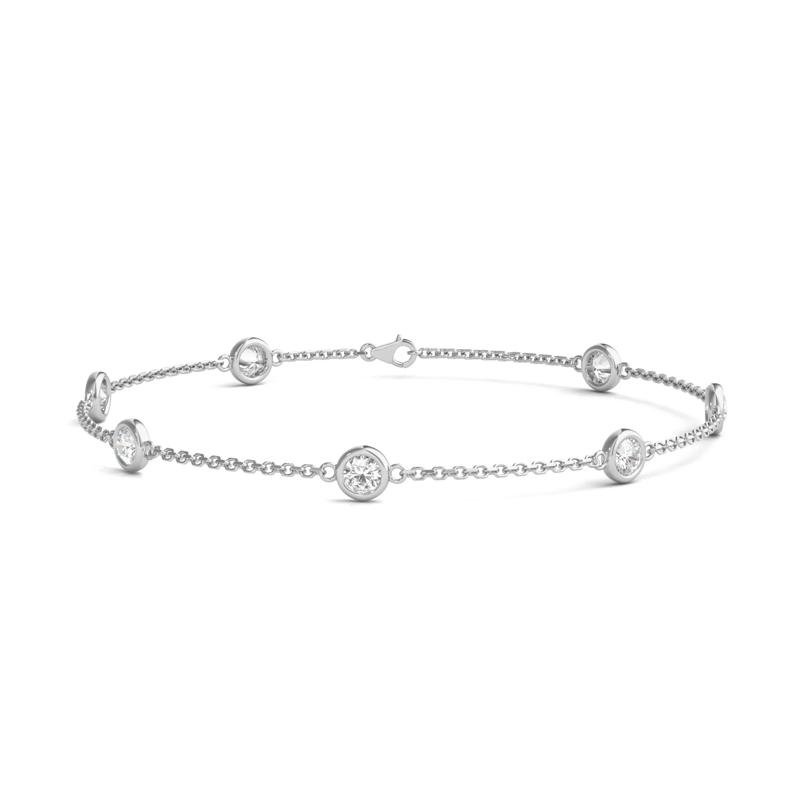Lab Grown Diamond Bezel-Set Station Bracelet in 14K White Gold &#40;3/4 ct. tw.&#41; – Image 1 of 1