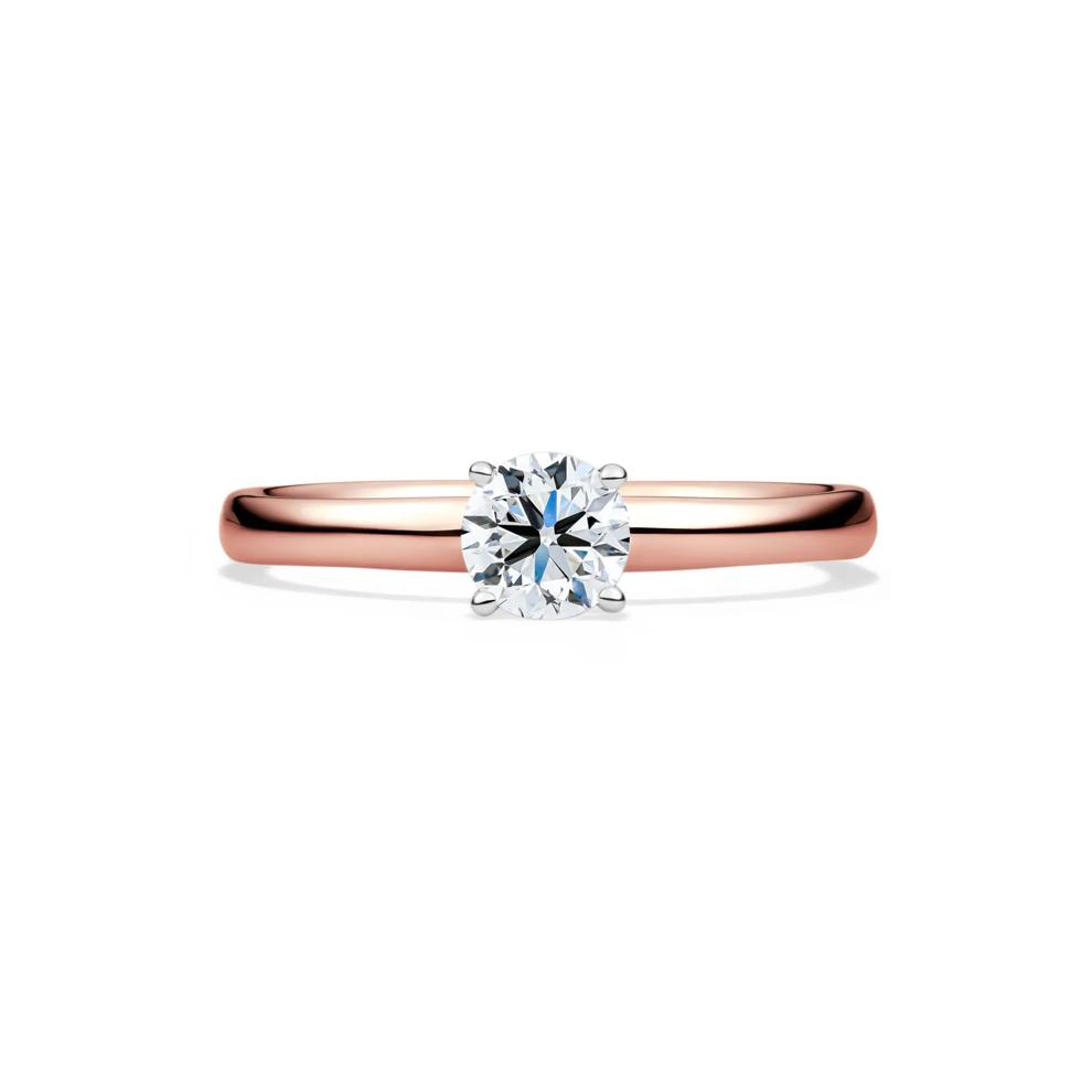 Diamond Round Brilliant Cut Solitaire Engagement Ring in 14K Gold – Image 1 of 5