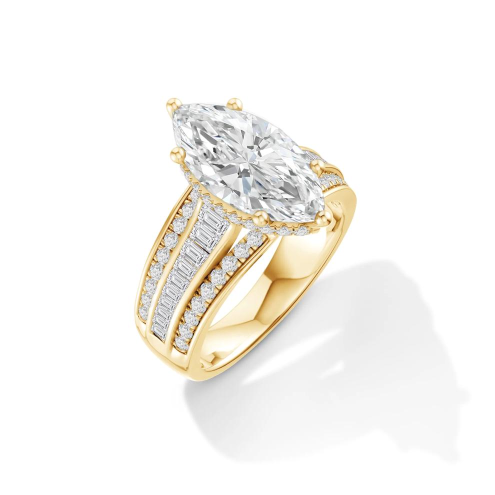 Lab Grown Diamond Marquise Center Engagement Ring in 14K Yellow Gold (3 3/4 ct. tw.) – Image 2 of 4