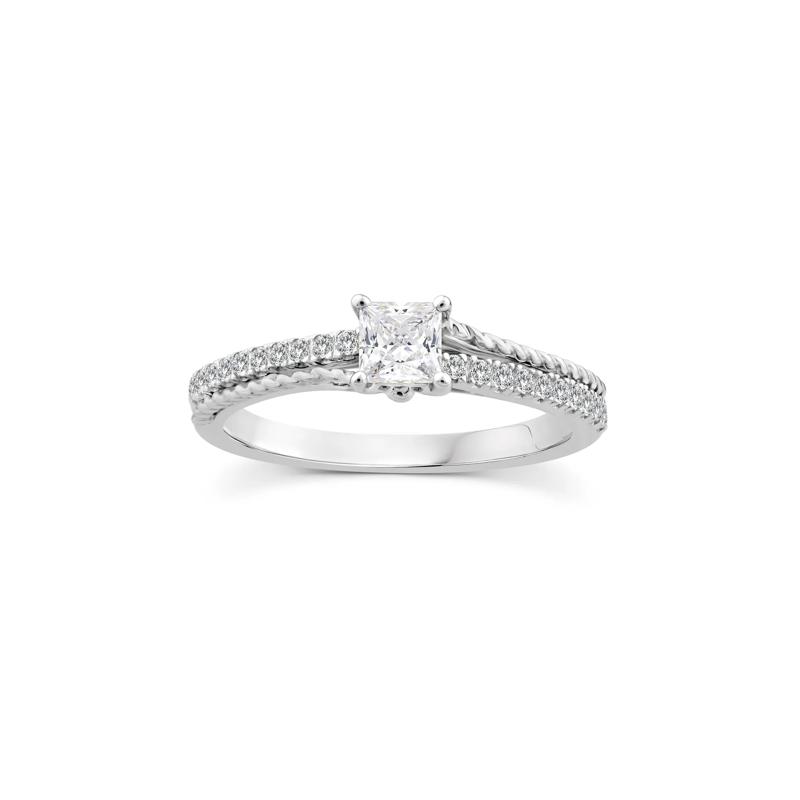 Princess-Cut Diamond Engagement Ring in 14K White Gold &#40;5/8 ct. tw.&#41; – Image 1 of 3