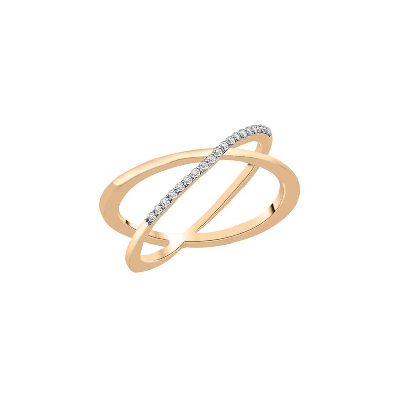 Diamond &#39;X&#39; Ring in Vermeil &#40;1/10 ct. tw.&#41; – Image 4 of 7