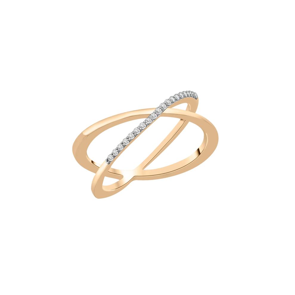 Diamond 'X' Ring in Vermeil (1/10 ct. tw.) – Image 4 of 7