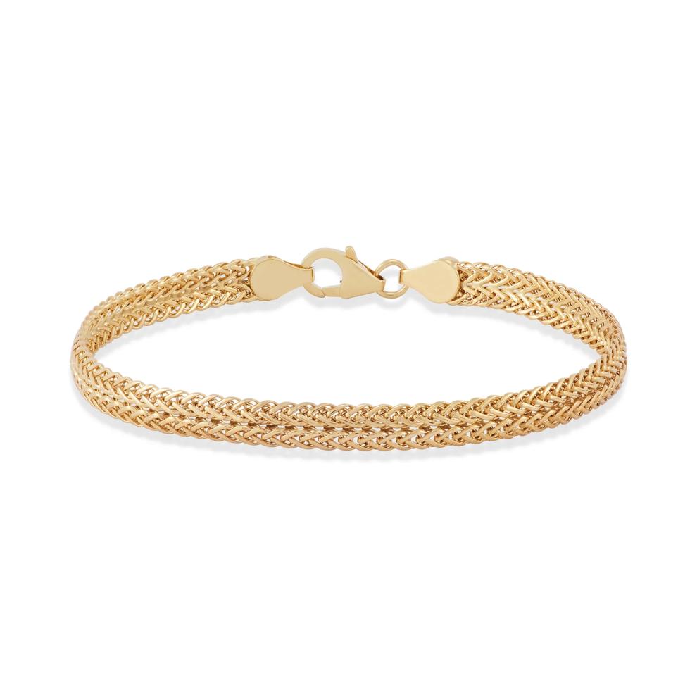 Double Row Spiga &amp; Wheat Chain Bracelet in 14K Yellow Gold, 7.5" – Image 1 of 2