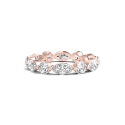Round and Marquise-Cut Diamond Eternity Band in 14k Rose Gold (3 ct. tw.)
