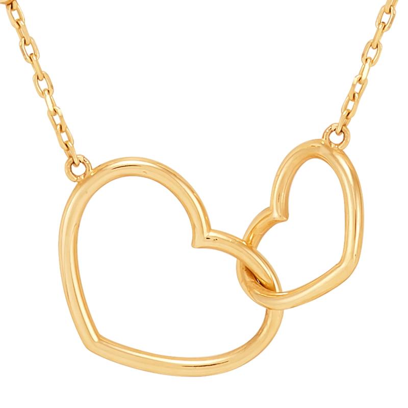 Interlocked Heart Necklace in 14K Yellow Gold – Image 1 of 3