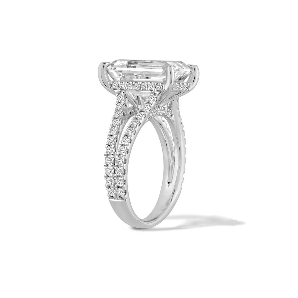 Lab Grown Diamond Emerald Engagement Ring in 14K White Gold (8 ct. tw.) – Image 3 of 4