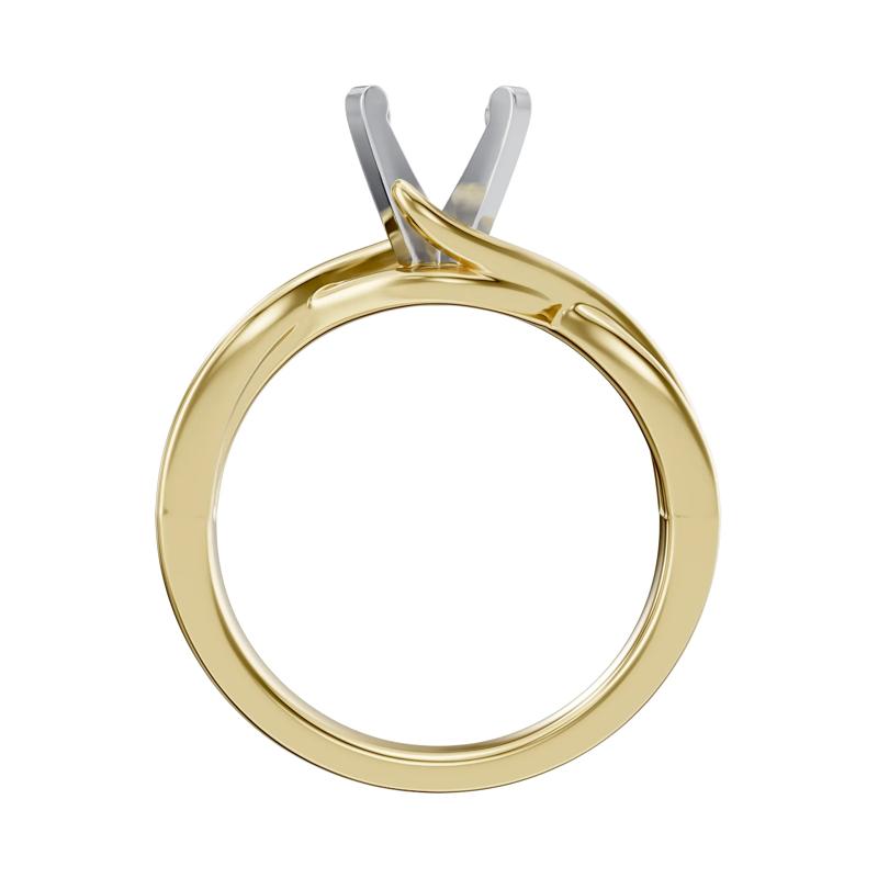 Bypass Twist Shank Semi-Mount Engagement Ring in 14K Gold &#40;Setting Only&#41; – Image 4 of 6
