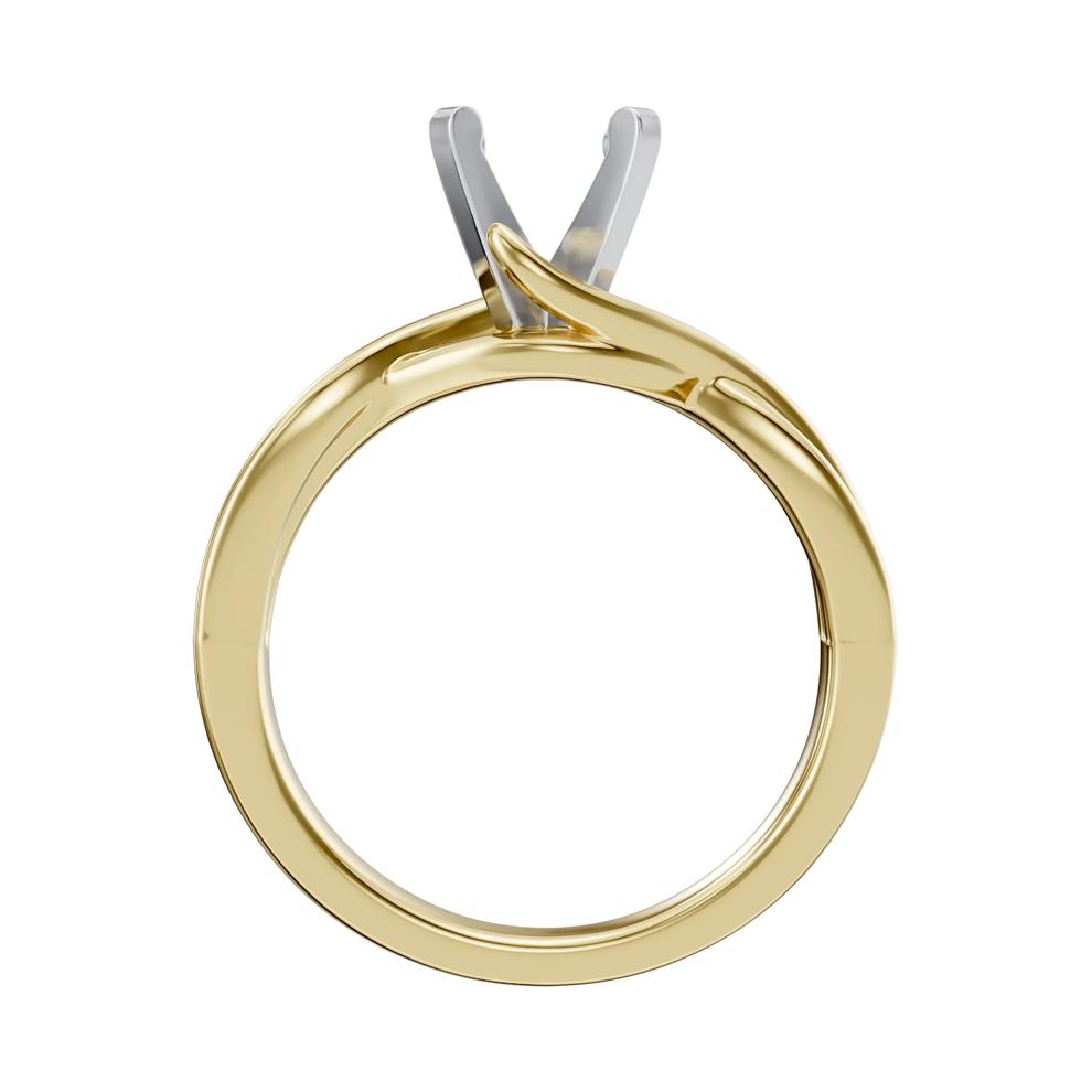 Bypass Twist Shank Semi-Mount Engagement Ring in 14K Gold (Setting Only) – Image 4 of 6