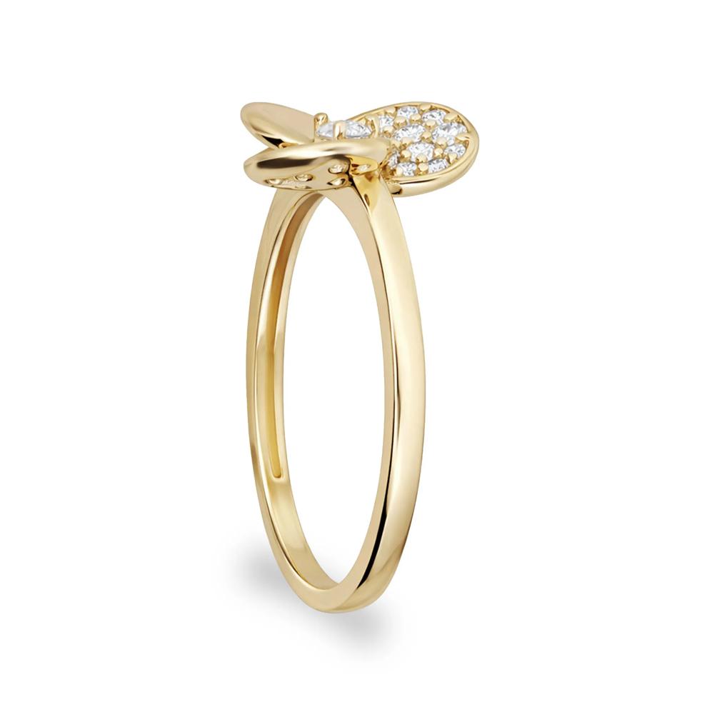 Diamond Flower Ring in 10K Yellow Gold (1/3 ct. tw.) – Image 3 of 4