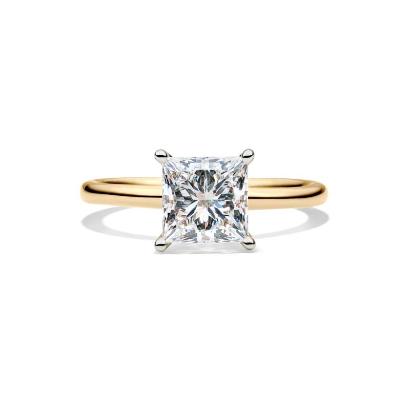 Lab Grown Diamond Princess-Cut Solitaire Engagement Ring in 14K Yellow Gold (2 ct.) – Image 1 of 4