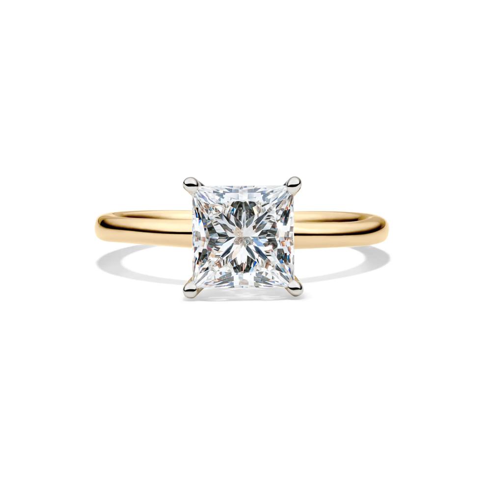 Lab Grown Diamond Princess-Cut Solitaire Engagement Ring in 14K Yellow Gold (2 ct.) – Image 1 of 4