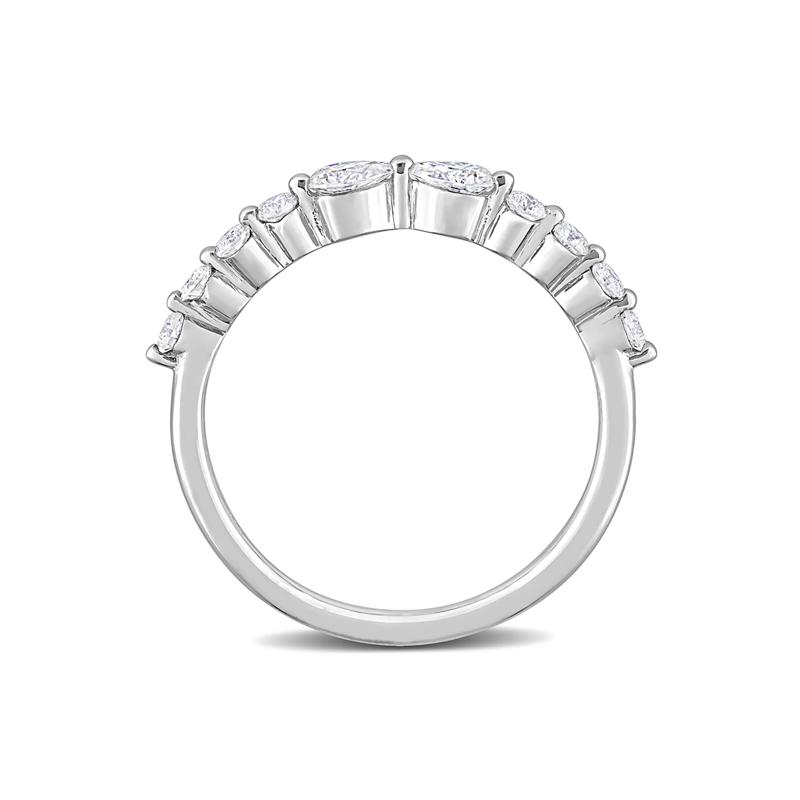 Pear-Shaped Moissanite Stacking Ring in Sterling Silver &#40;2/5 ct. dew&#41; – Image 2 of 5