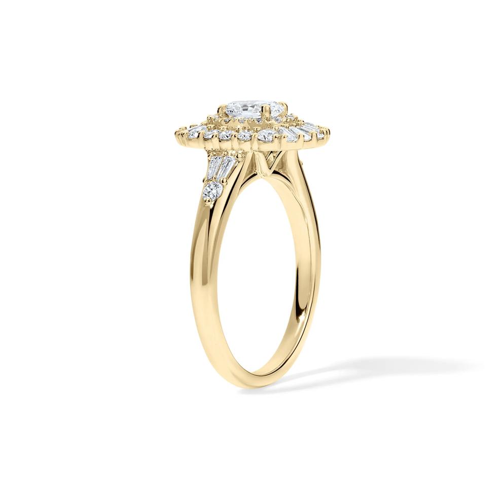 Diamond Oval Halo Engagement Ring in 14K Yellow Gold (1 ct. tw.) – Image 3 of 4
