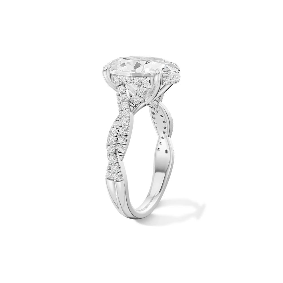 Lab Grown Diamond Oval Center Wedding Ring in 14K White Gold (4 1/2 ct. tw.) – Image 3 of 4