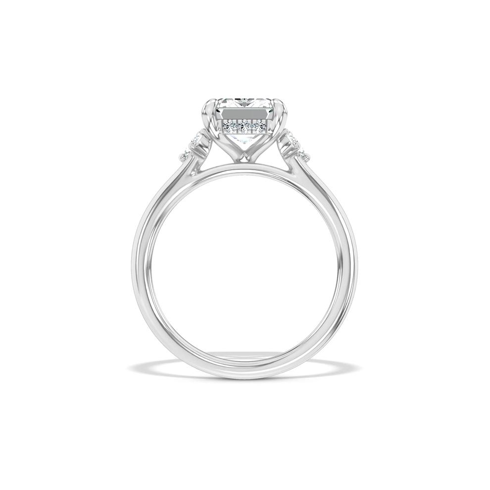 Lab Grown Diamond Emerald-Cut Center Engagement Ring in 14K White Gold (3 1/4 ct. tw.) – Image 2 of 4