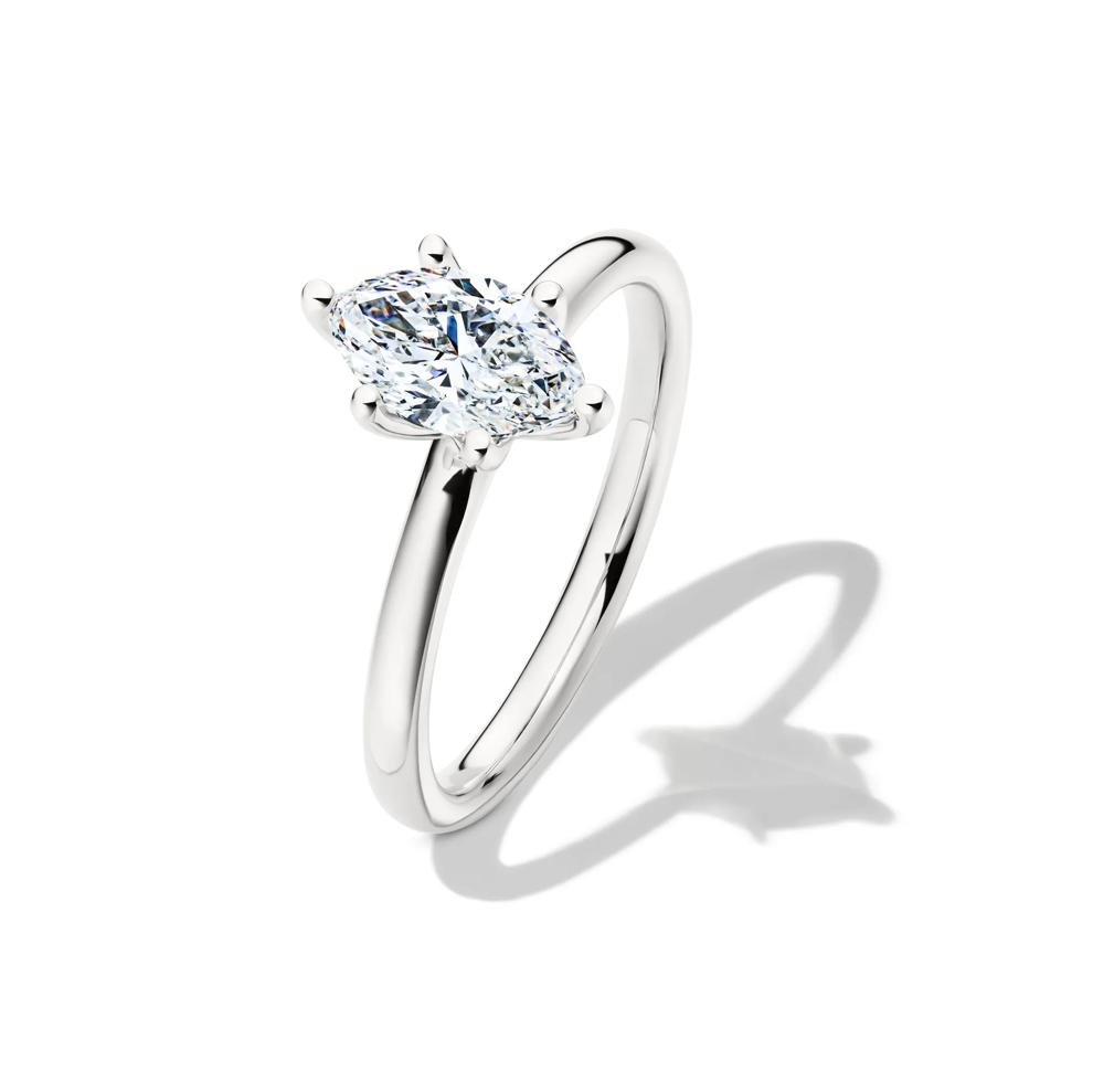 Diamond Marquise Solitaire Engagement Ring in 14K White Gold (1 ct.) – Image 4 of 5