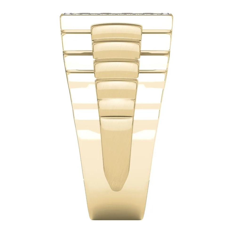 Men's 1 ct. tw. Champagne &amp; White Diamond Ring in 10K Yellow Gold – Image 2 of 3