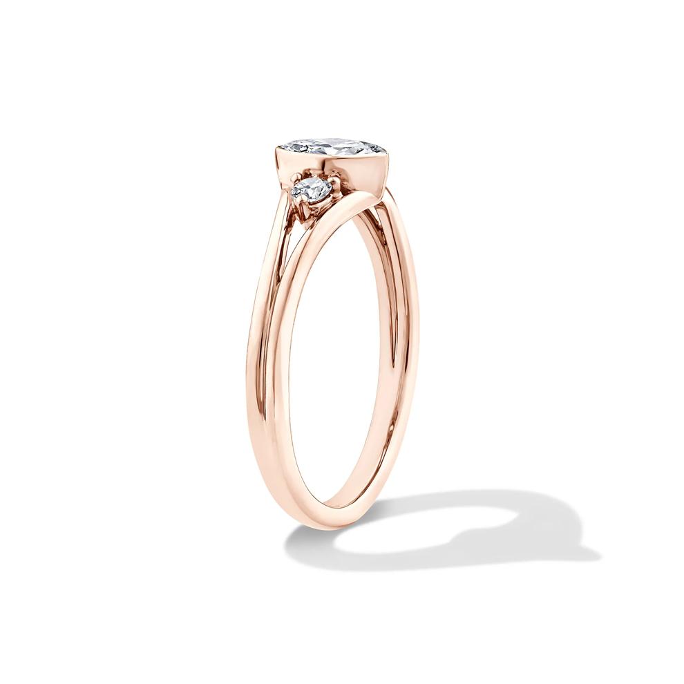 Lab Grown Diamond Marquise Center Promise Ring in 10K Rose Gold (3/8 ct. tw.) – Image 3 of 4