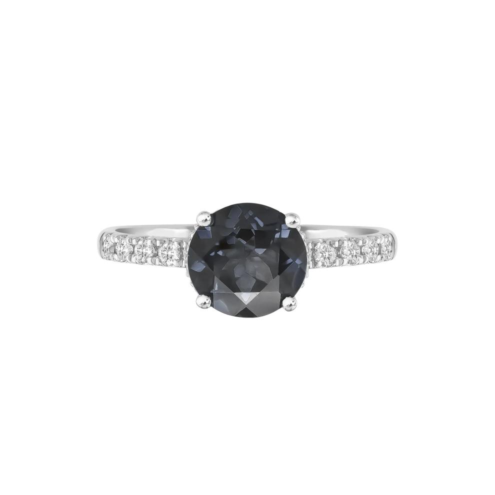 Black Sapphire Ring in 14K White Gold (1/3 ct. tw.) – Image 1 of 3