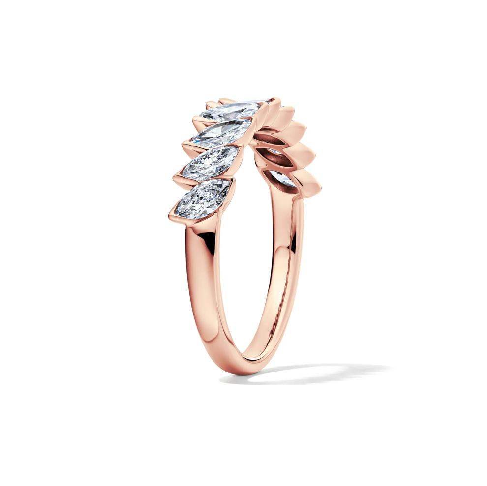 Lab Grown Diamond Marquise Slant Anniversary Band in 10K Rose Gold (1 ct. tw.) – Image 3 of 4