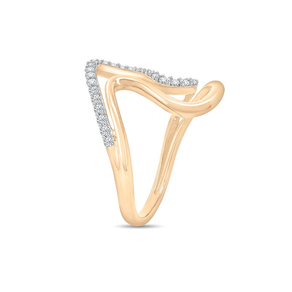 Diamond Swirl Ring in 10K Yellow Gold (1/3 ct. tw.) – Image 3 of 4
