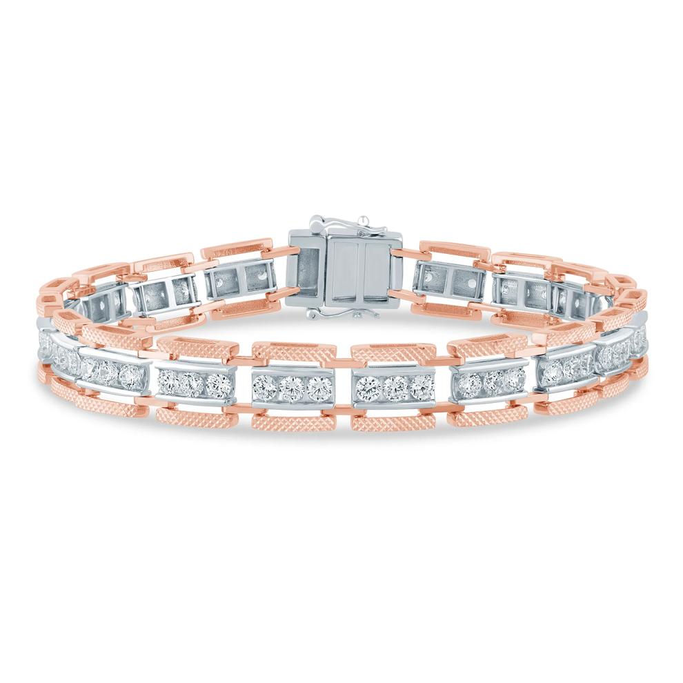 Men's Lab Grown Diamond Link Bracelet in 10K Rose Gold, 8.5" (5 ct. tw.) – Image 1 of 2
