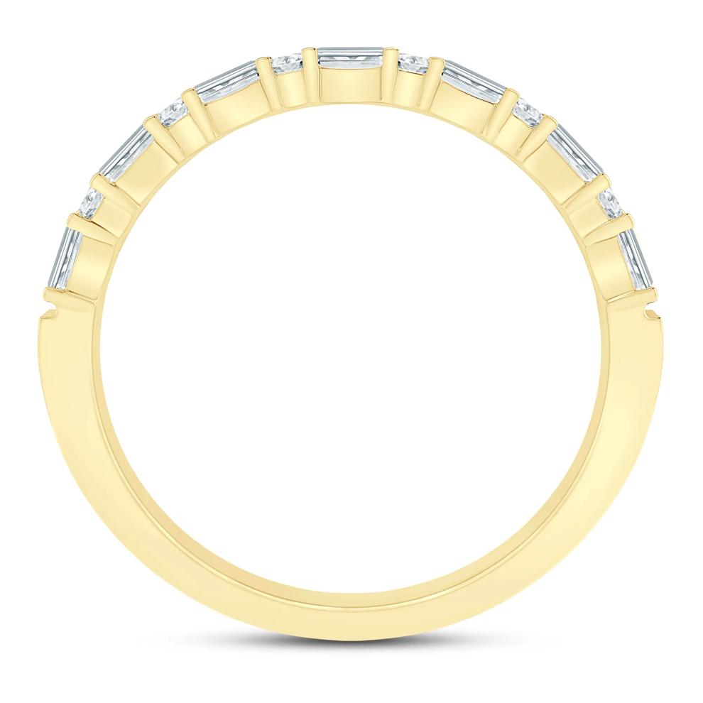 Lab Grown Diamond Baguette and Round Band in 10K Yellow Gold (1/4 ct. tw.) – Image 2 of 3