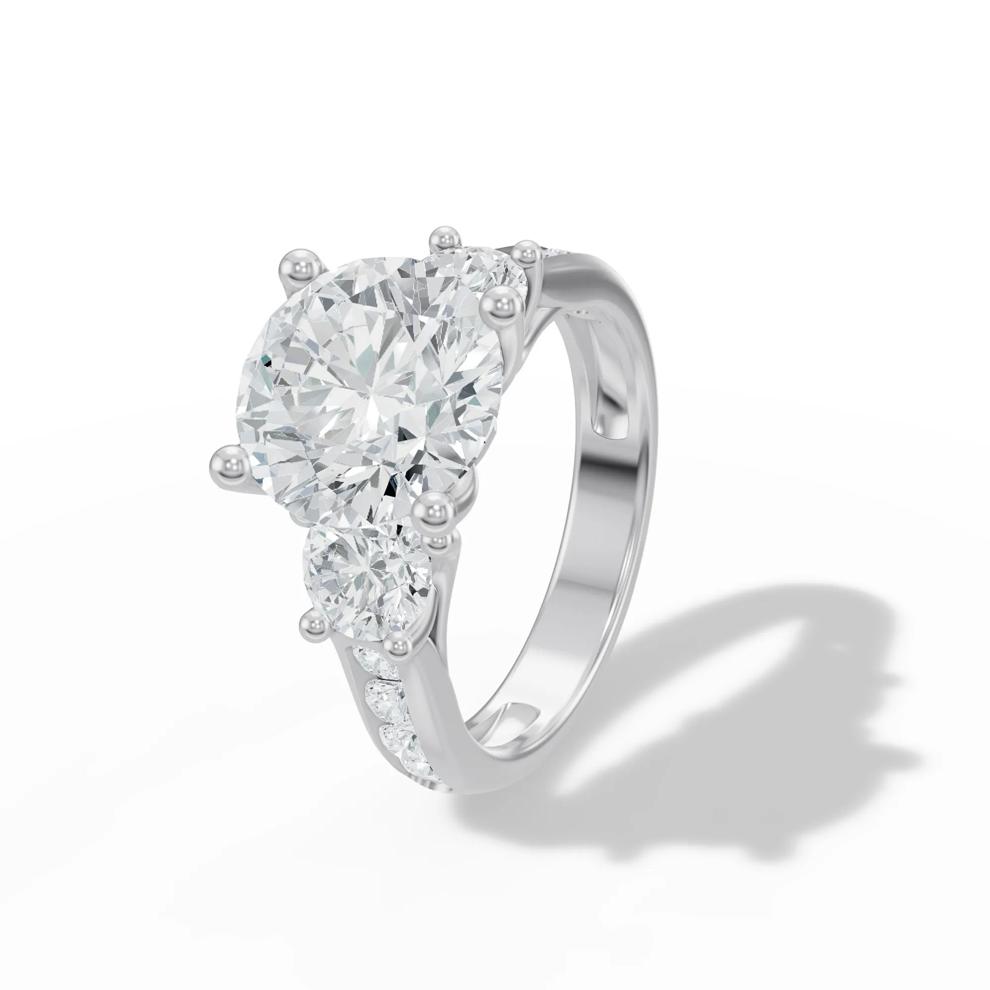 Lab Grown Diamond Center Channel Three-Stone Ring in 14K White Gold (5 ct. tw.) – Image 4 of 4