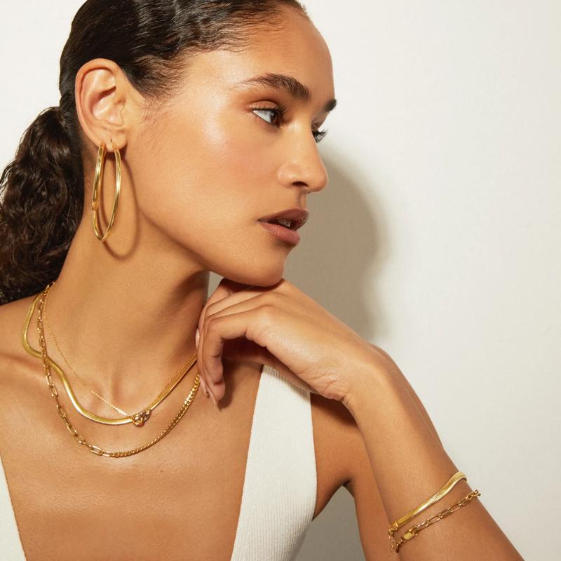 Snake Chain Bracelet in Vermeil, 7.5&quot; – Image 5 of 6