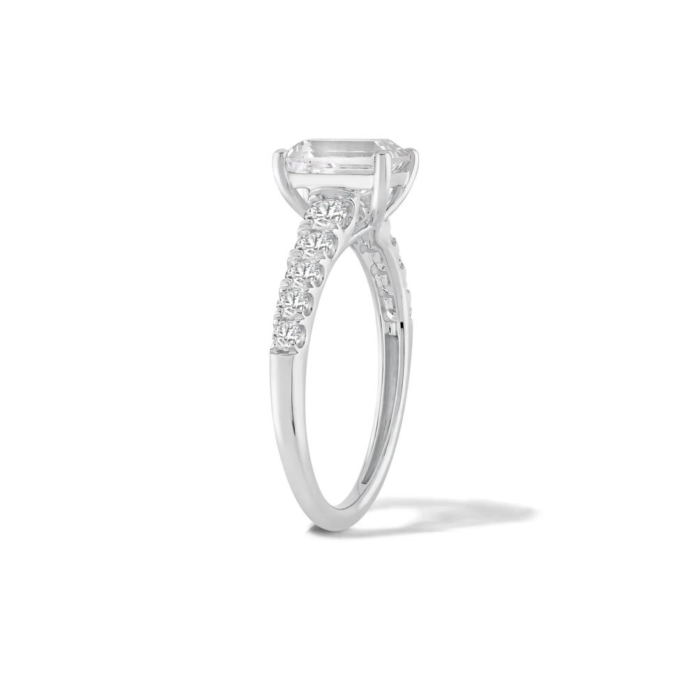 Lab Grown Diamond Emerald-Cut Center Engagement Ring in 14K White Gold (1 1/2 ct. tw.) – Image 3 of 4