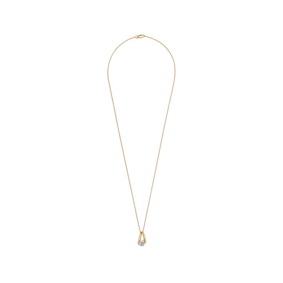 Lab-Created White Sapphire Twist Loop Pendant Necklace in Vermeil – Image 2 of 4