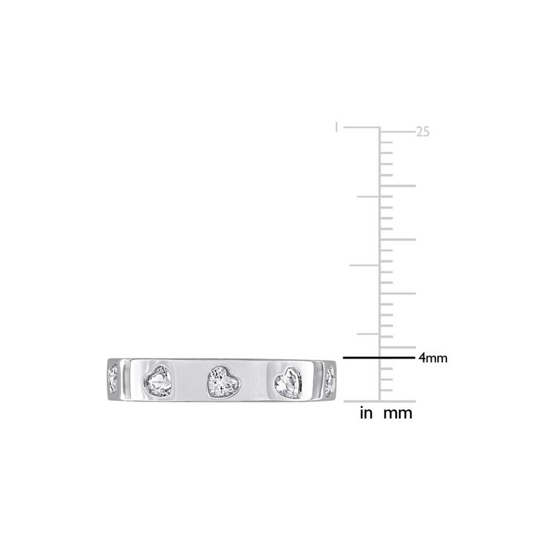 Heart-Shaped Lab-Created White Sapphire Eternity Band in Sterling Silver – Image 7 of 7