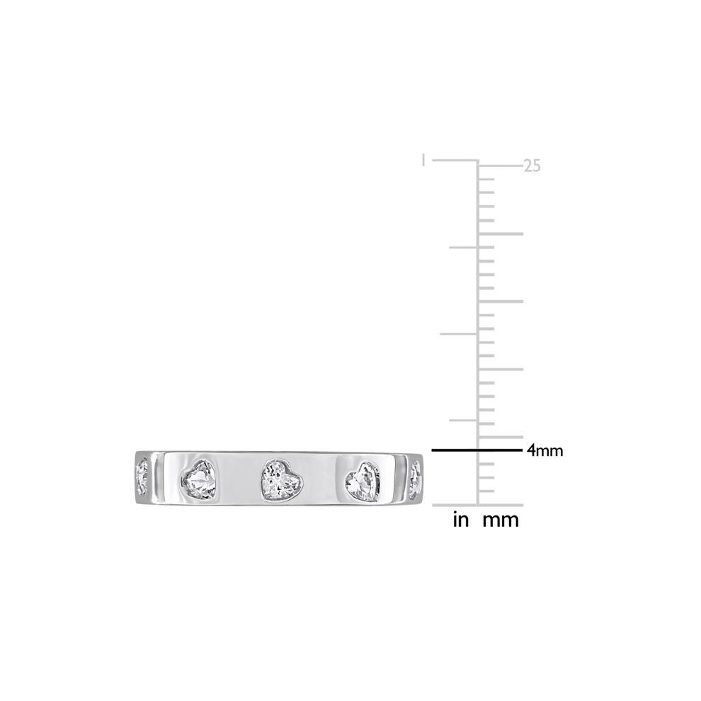 Heart-Shaped Lab-Created White Sapphire Eternity Band in Sterling Silver – Image 7 of 7