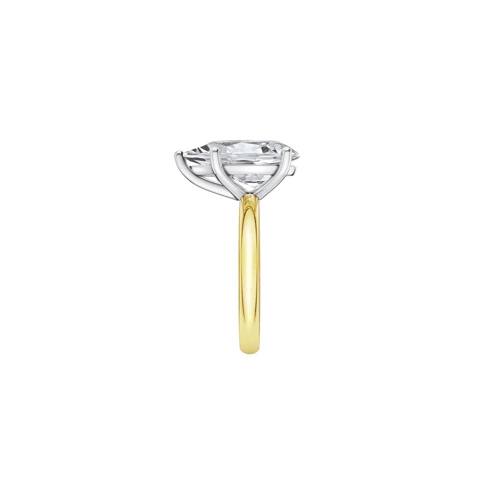 Lab Grown Diamond Pear-Shaped Solitaire Ring in 14K Yellow &amp; White Gold (5 ct.) – Image 3 of 4