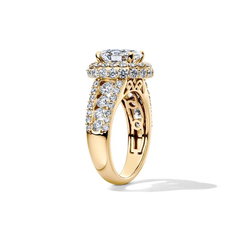 Lab Grown Diamond Oval Engagement Ring in 14K Yellow Gold &#40;4 ct. tw.&#41; – Image 3 of 4