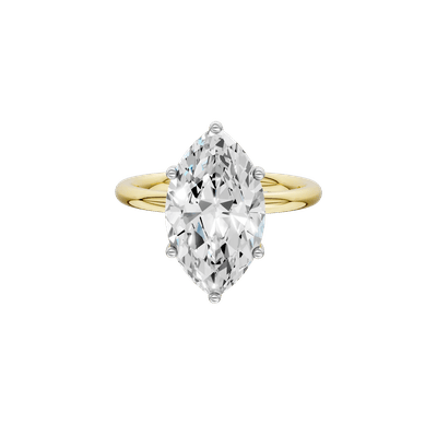 Lab Grown Diamond Marquise Solitaire Engagement Ring in 14K Yellow and White Gold (4 ct. tw.)
