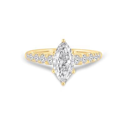 Lab Grown Diamond Marquise Engagement Ring in 14K Yellow Gold (1 1/2 ct. tw.)