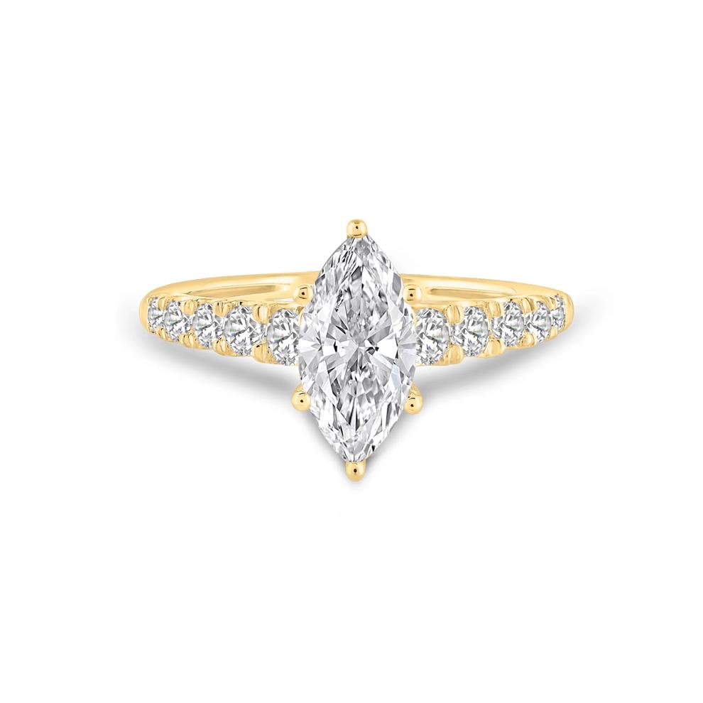 Lab Grown Diamond Marquise Engagement Ring in 14K Yellow Gold (1 1/2 ct. tw.) – Image 1 of 4