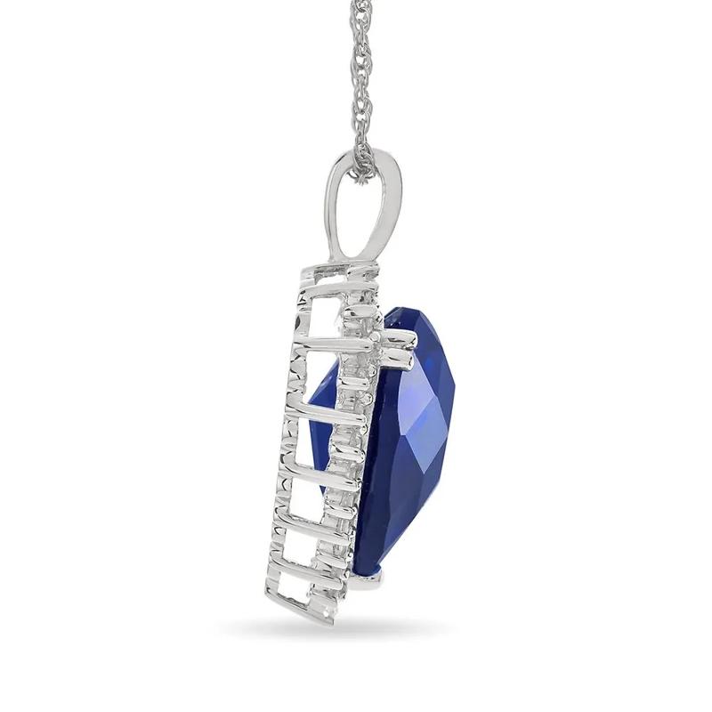 Sapphire Heart Necklace in Sterling Silver – Image 2 of 2